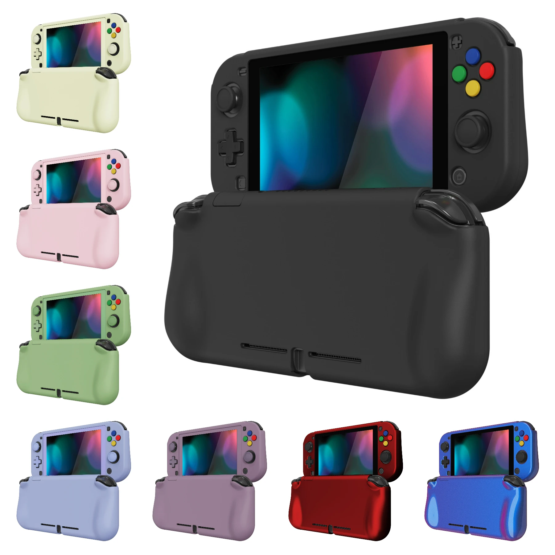 Zestawy etui ochronnych PlayVital ZealProtect do Nintendo Switch Lite, obudowa z osłoną ekranu i nakładkami na kciuki oraz nakładkami na przyciski