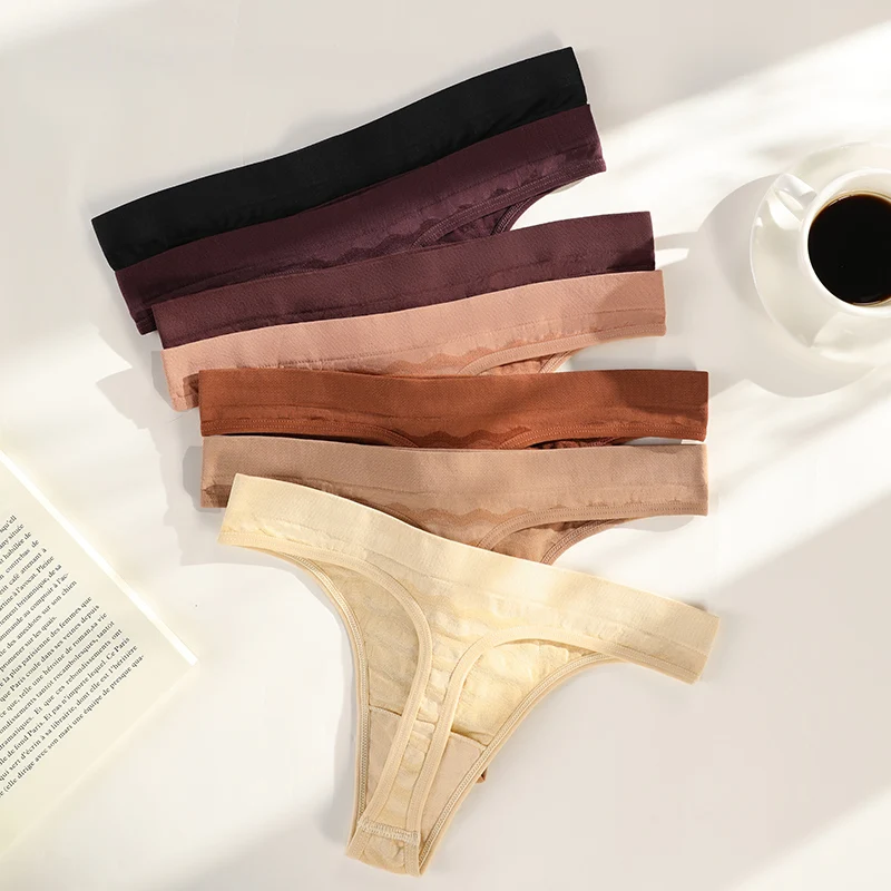 Hot Sale Wavy Stripes Thong Bragas De Mujer Sin Costura Ladies Panties Bragas Sin Costuras Seamless Underwear For Women