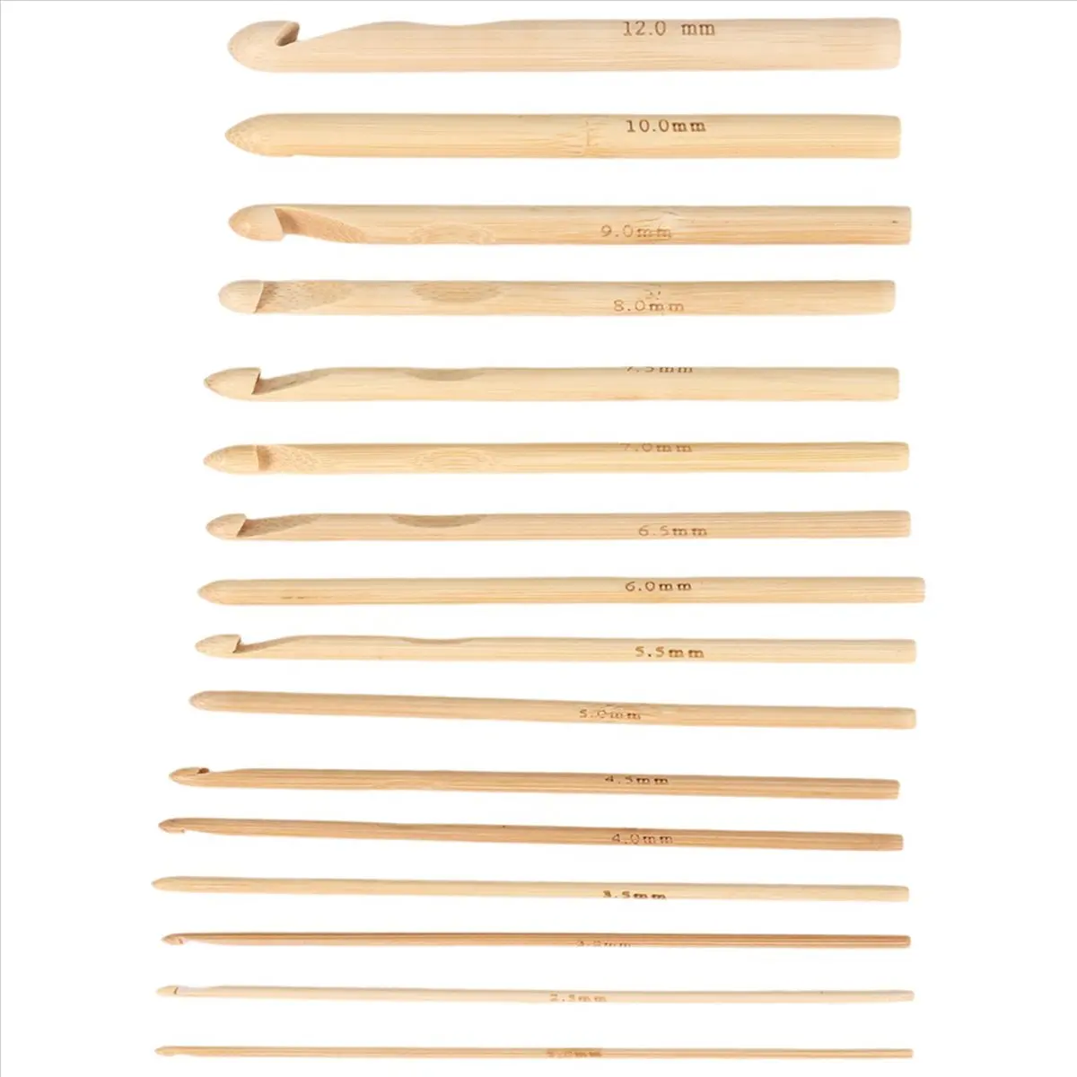 ABJS 16 Pcs Crochet needles knit in wood knitting wool 2.0 mm - 12.0 mm Crochet Hook