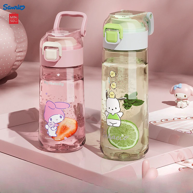 Miniso My Melody 490ML Drinking Cup Cartoon Cinnamoroll 620ML Water Bottle Kawaii Pochacco Printing High Capacity Plastic Cups