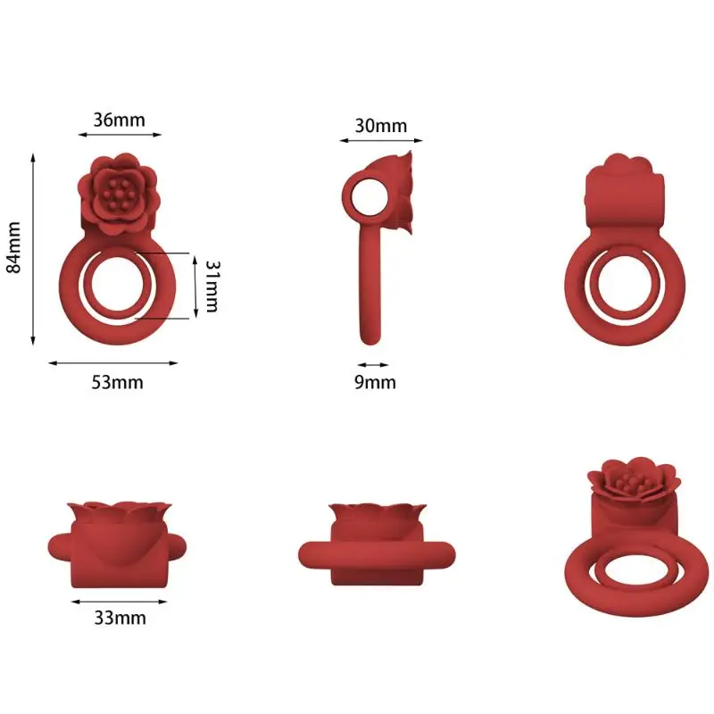 1Pcs Pleasure Cock Rings Rose Penis Ring Sex Toy For Man G Spot Stimulator Adult Couples Goods view 6