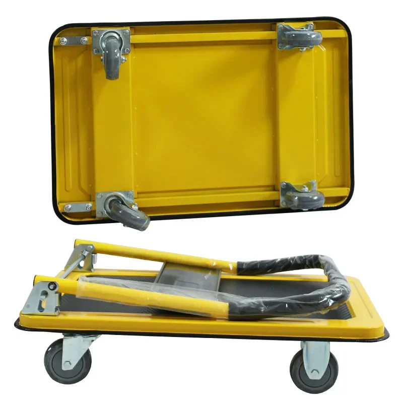 Jiapeng heavy  folding handle steel  platform trolley