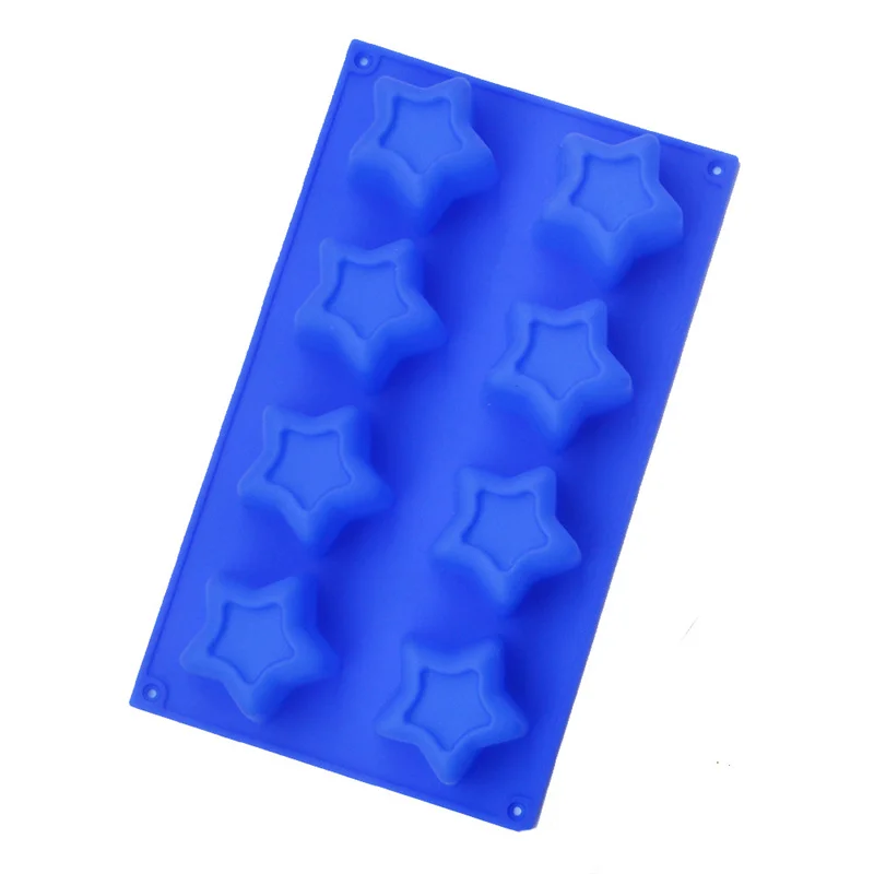 Home Kitchen Silicone Cake Mold Diy Handmade Soap 8 Holes Five-Pointed Star Jelly Pudding Ice Tray Baking Mould