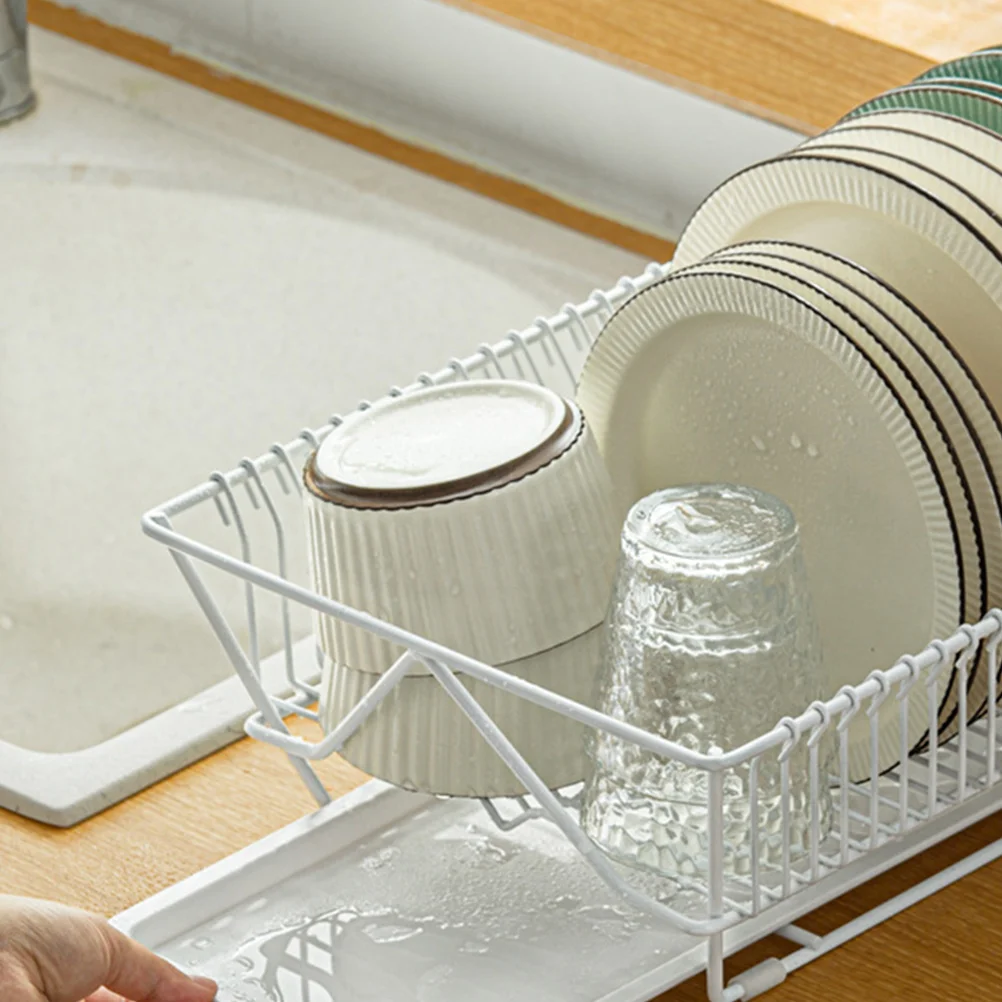 

Kitchen Metal Dish Drying Rack Removable Tray Draining Bracket Utensils Holder Storage Organizer Corrosion Resistant