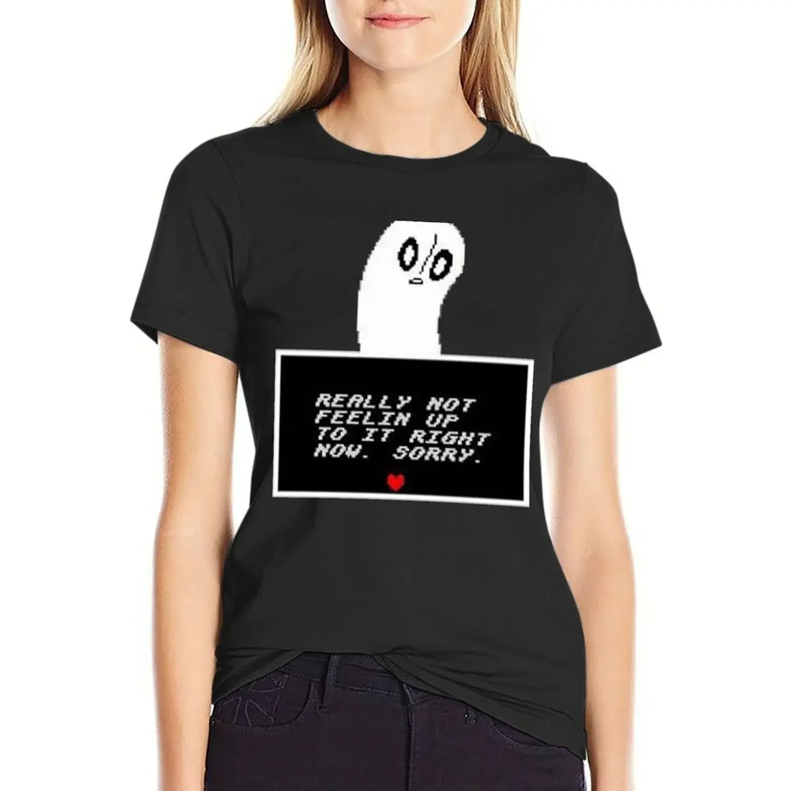 

Napstablook T-Shirt Blouse plus size tops blacks Female clothing workout shirts for Women