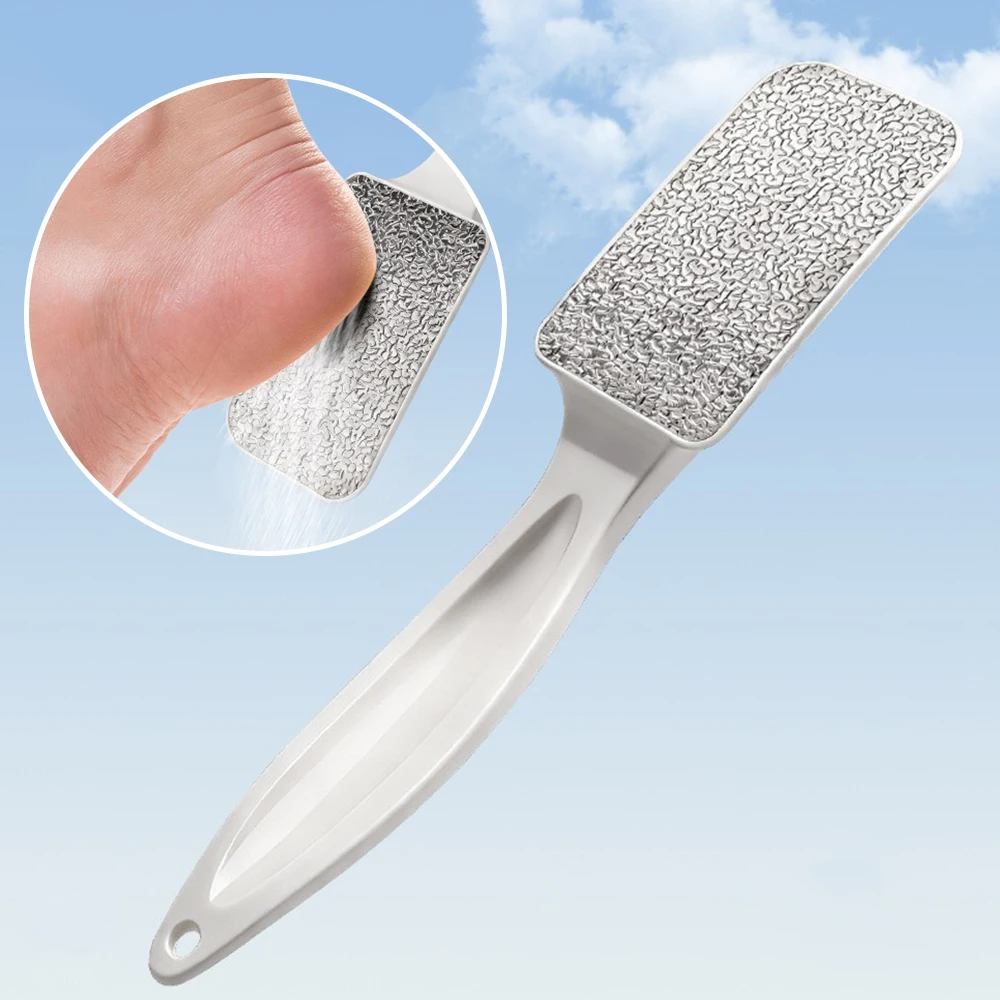 1pcs Foot Rub File Stainless Steel Double-sided Foot Rasp Heel File Hard Dead Skin Callus Remover Exfoliating Pedicure Care Tool
