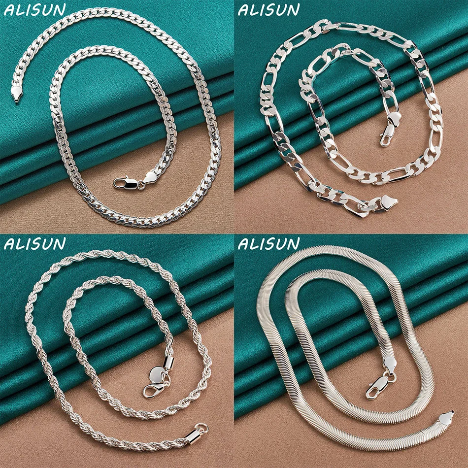 

ALISUN 925 Sterling Silver 40-60cm Design Necklace For Women Men Charm Trend Birthday Gifts Fashion Party