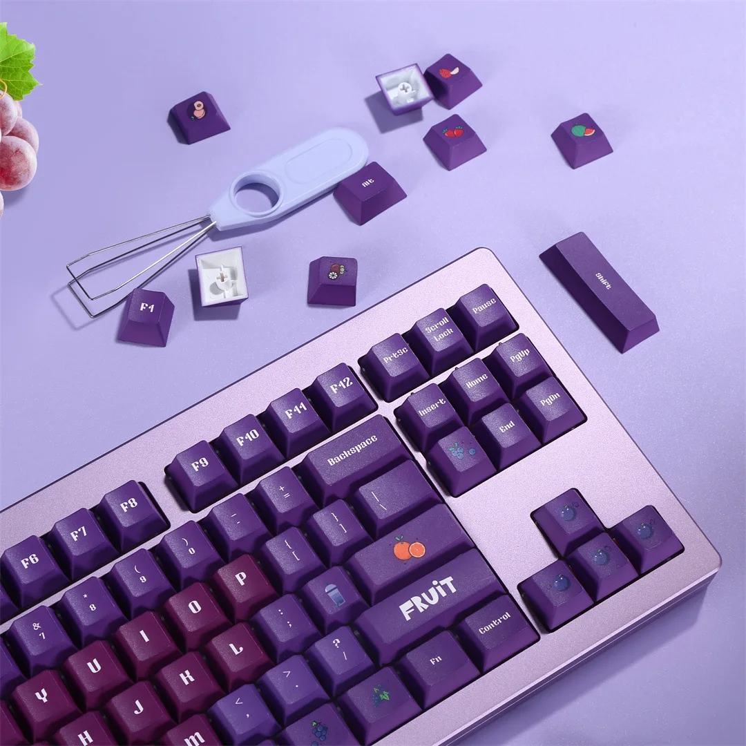 

104 + 54 purple grape R1 PBT five-sided sublimation keycap full set original height