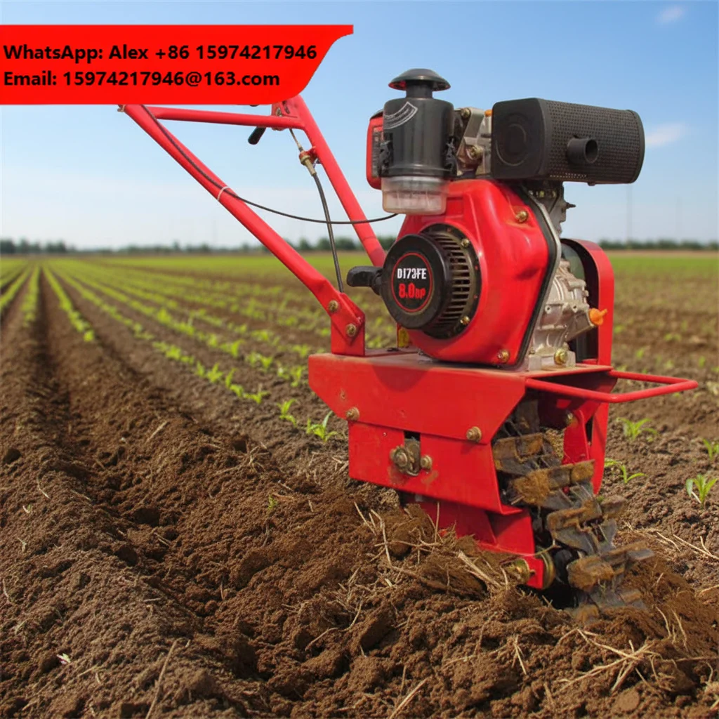 Rotary Walking Machine Planter Powered Self And Propelled Micro Chain Tiny Trench Two Agricultural Farming Cultivator