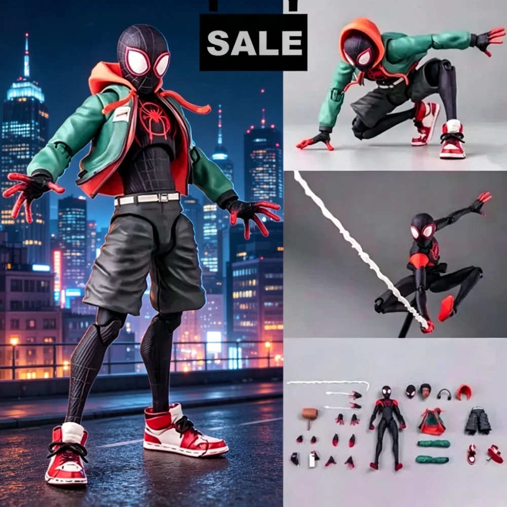 Image of Heiße Actionfigur Spiderman Miles Morales Sammlung Sentinel Marvel Spider-Man Into the Spider-Verse Figuren Modell Spielzeug