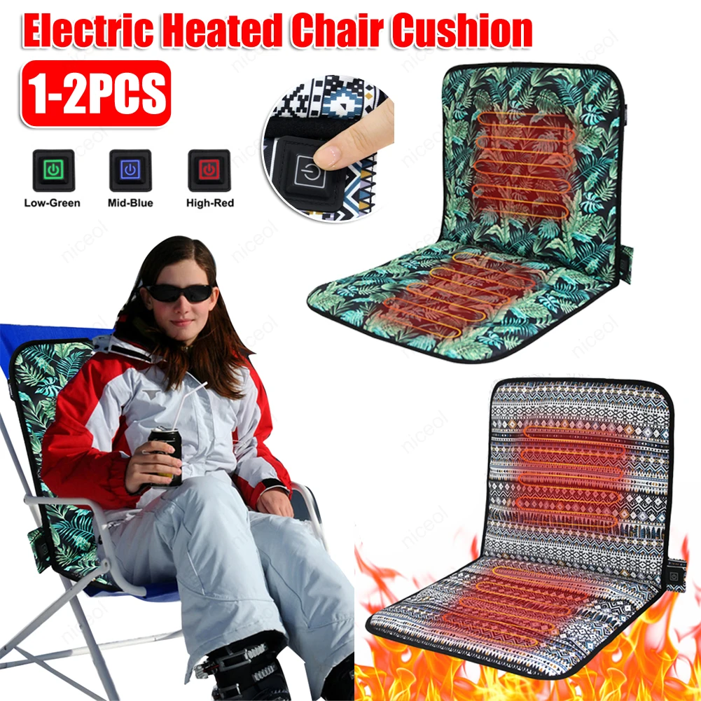 Electric Heated Chair Cushion 3 Gear Portable USB Heating Seat Pad USB Charging Heating Seat Cushion for Home Office Car Camping