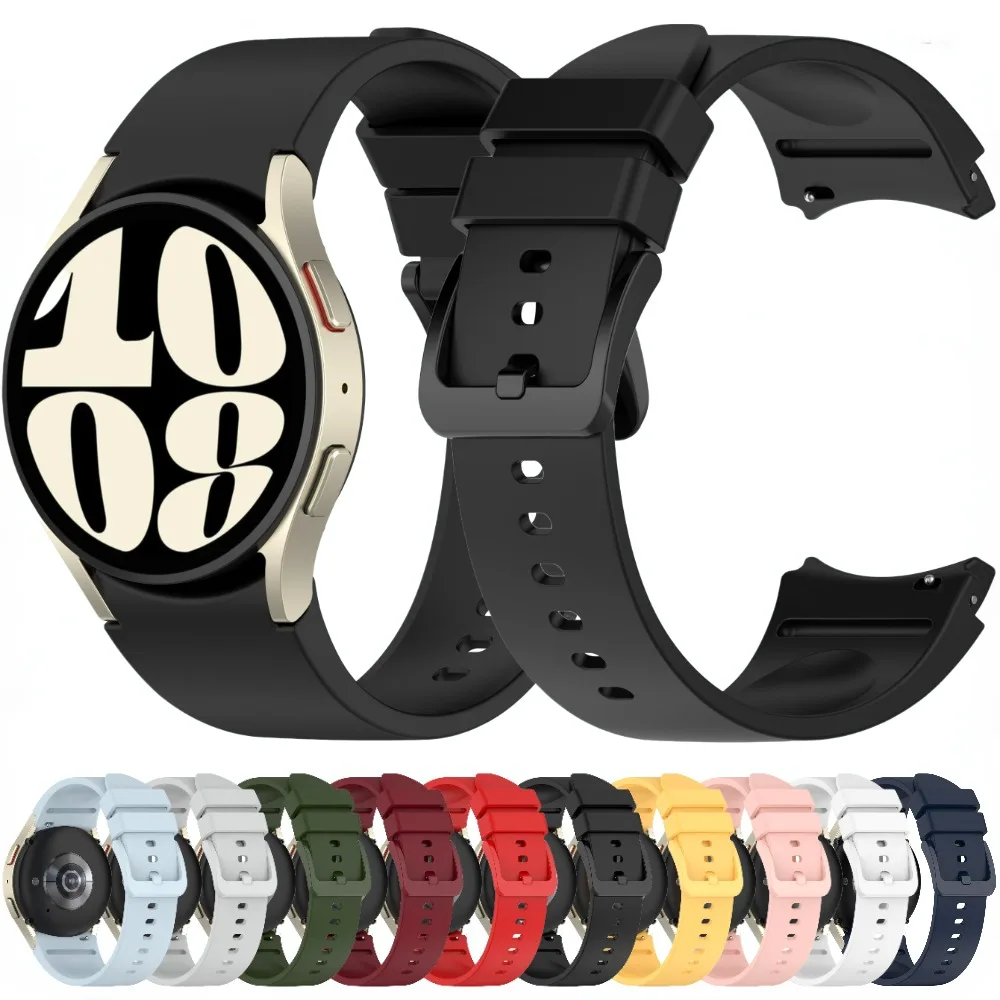 No Gap Silicone Strap for Samsung Galaxy Watch 7/6/Classic 47mm 43mm 44mm 40mm/5 Pro 45mm Bracelet for Watch 5/4 44mm 40mm Band