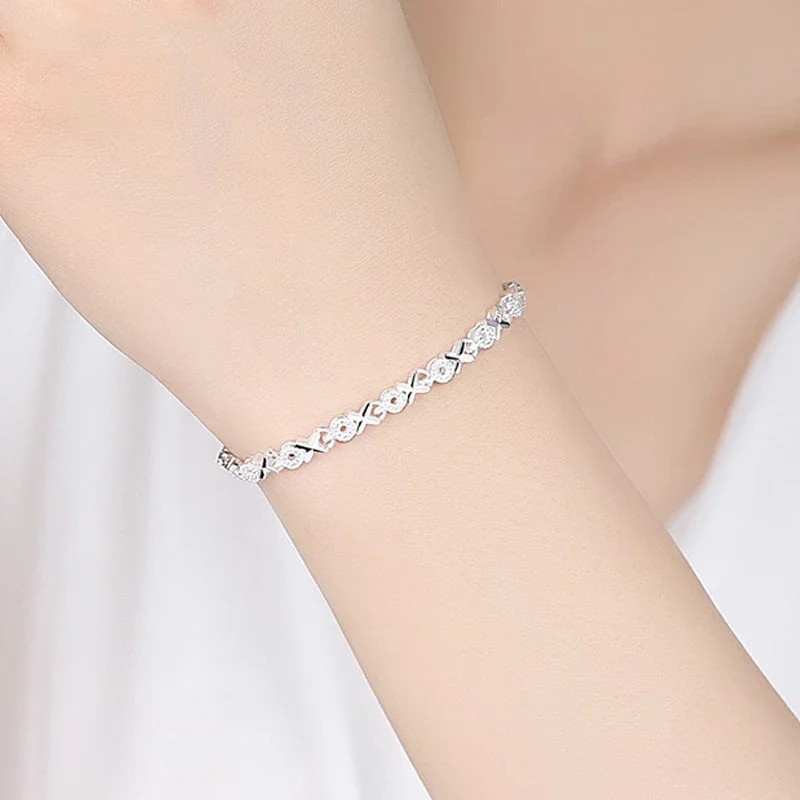 High Quality 925 Sterling Silver Fashion Multiple Styles Bracelet Chain For Women Fashion Wedding Party Beautiful Jewelry Gift