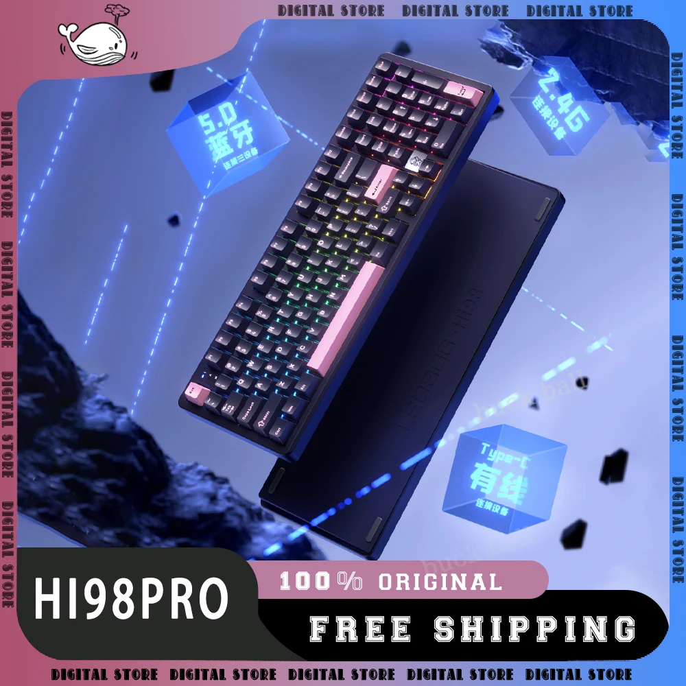 

LEOBOG Hi98Pro Mechanical Keyboard Aluminum Three Mode Hot Swap Wireless Gaming Keyboard Customized Gasket PC Gamer Accessories