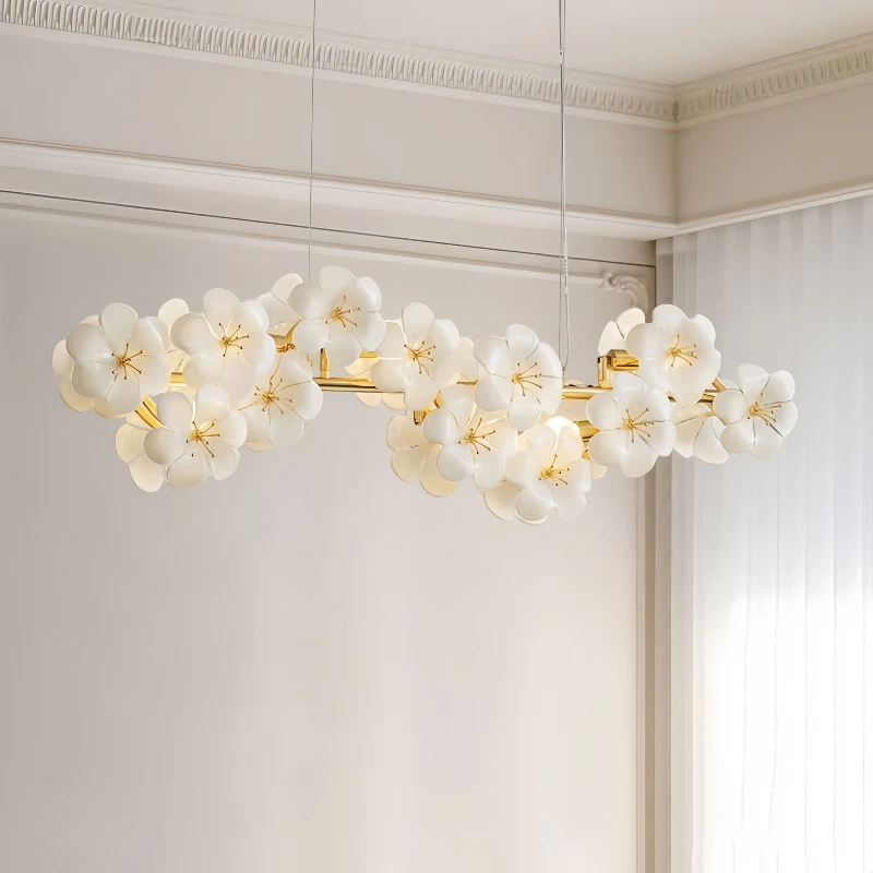 Modern Long Strip Pendant Lamp Iron Art Kitchen Island Restaurant Board Teahouse Bar Counter