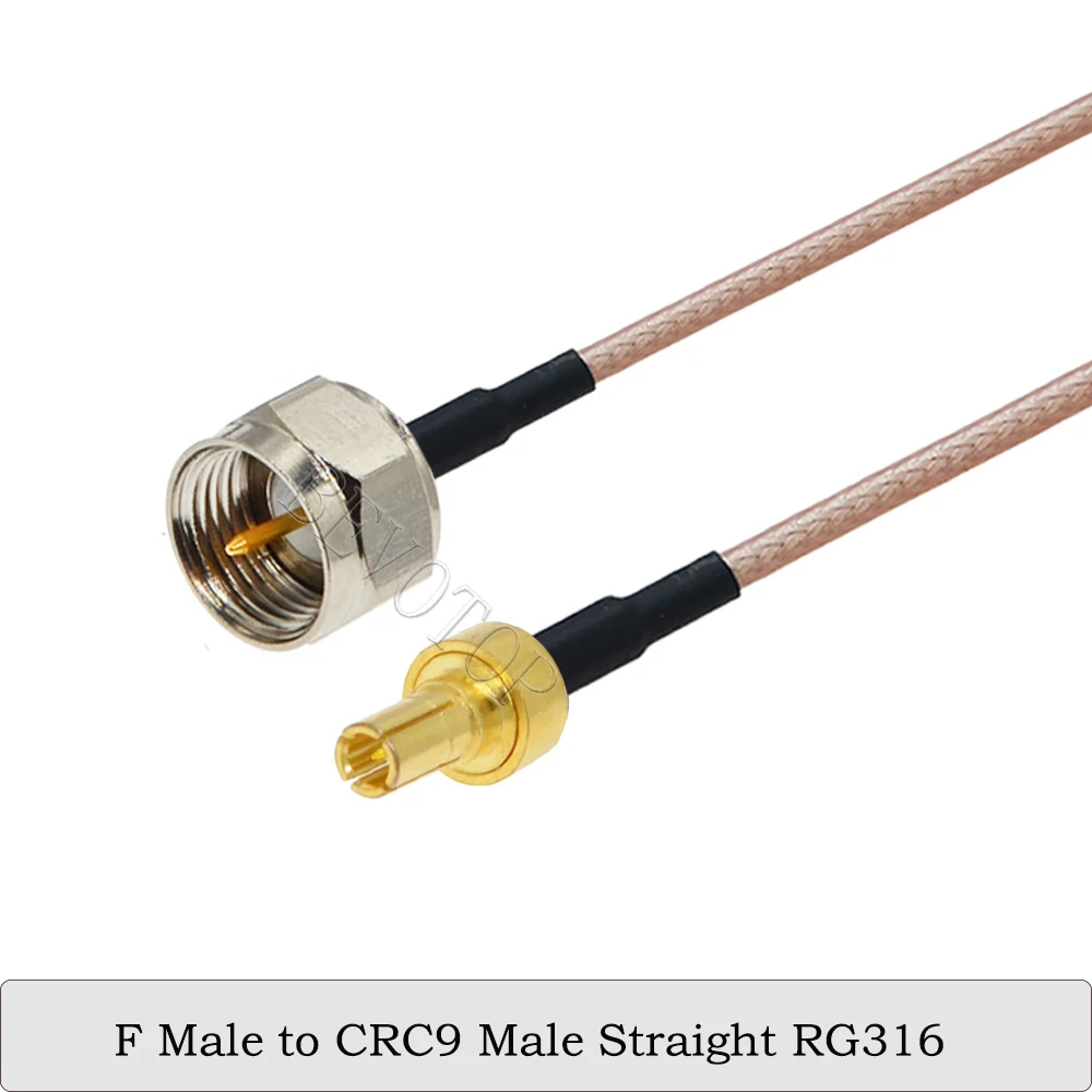 2Pcs/Lot F Male/Female to CRC9 Male Connector 50 Ohm RG316 RF Coaxial Cable Jumper Pigtail 3G Antenna Extension Cable 10CM-1M