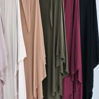 Jersey Khimar femmes musulmanes longue Hijab écharpe Eid Djellaba Ramadan Islam vêtements prière vêtement Burqa Niqab Abaya Robe Jalabiya 6