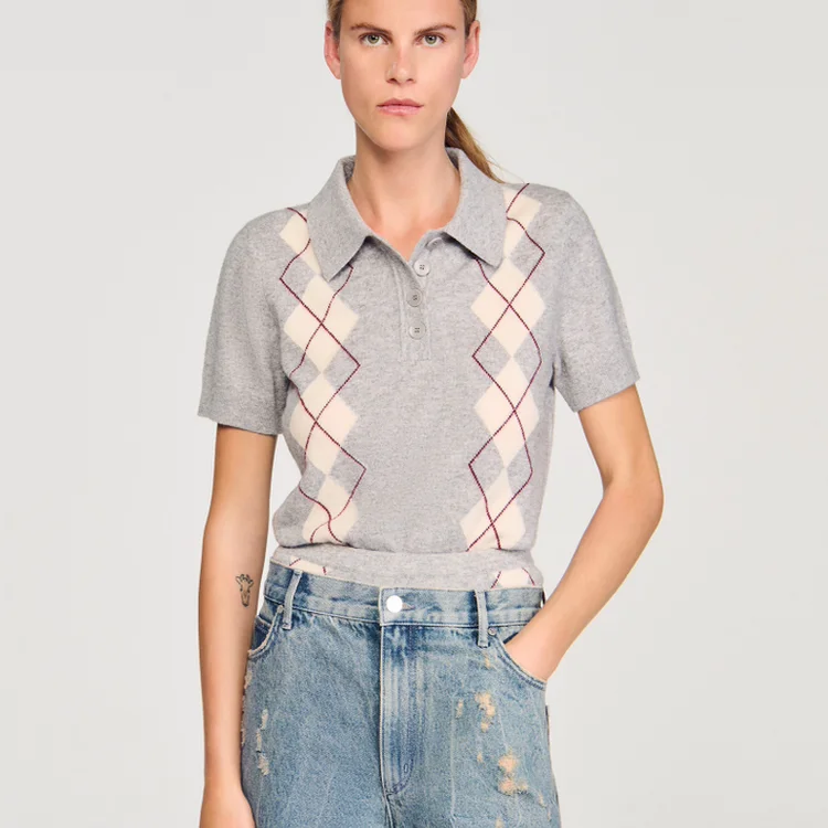 

Женский вязаный топ MaSande для осени и зимы с вышивкой и ромбовидным узором, теплый, для повседневной носки, в стиле OL