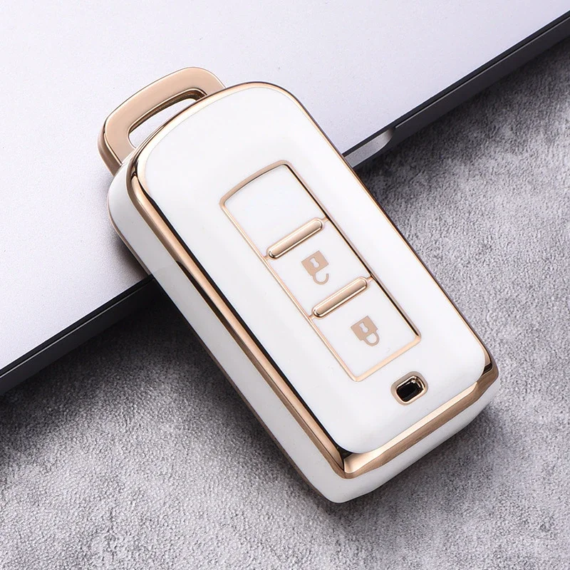 2 Button Smart Key Tpu Car Key Case Cover for Mitsubishi Outlander 2015 Pajero Sport 2020G Pajero Sport 3 Keychain Key Cover