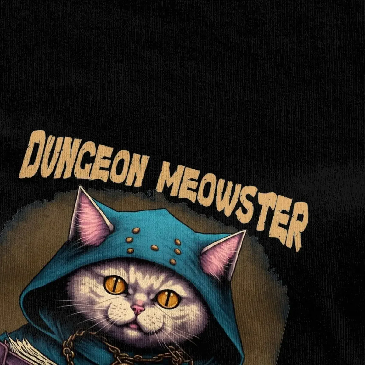 Dungeon Meowster T Shirt Men's evil cats Aesthetic Cotton T-Shirts Summer Breathable Harajuku Tee Shirt Design Oversized Tops