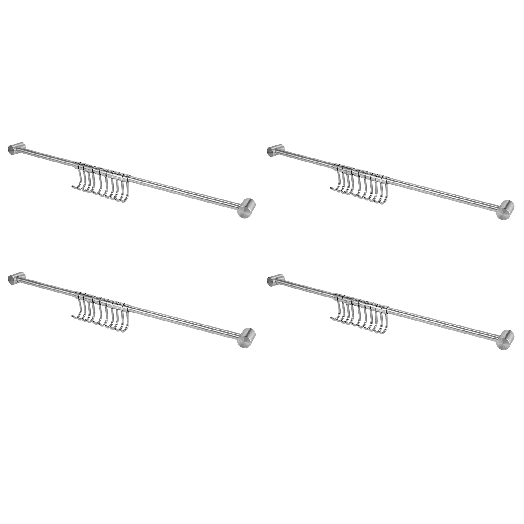 Y51A-4X Rak Rel Dapur Rak Gantung Perkakas Terpasang Di Dinding Kait Gantungan Baja Tahan Karat 10 Kait Geser