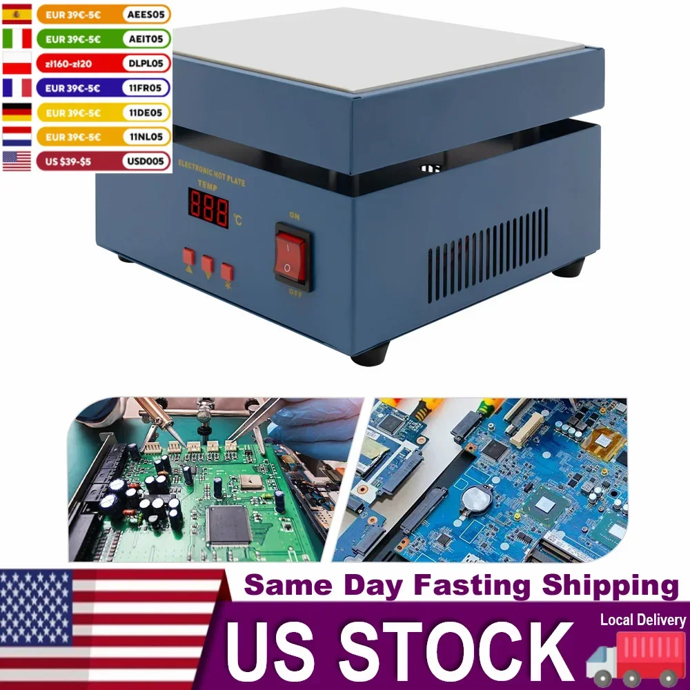 800W Electronic Hot Plate Preheat Soldering Preheating Station Equipment Tools for Reflow Soldering and Preheating