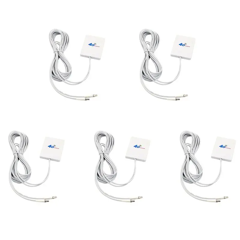 

5X 4G LTE Antenna 3G 4G Panel Antenna With SMA TS9 CRC9 Connector 2M Cable For E8372 E3372 B315 Router USB Modem,TS9