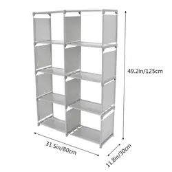 Simple Bookshelf Removable Bookcase Living Room Sundries Storage Holder Lattice Cabinet Home Decor Display Stand Book Shelf