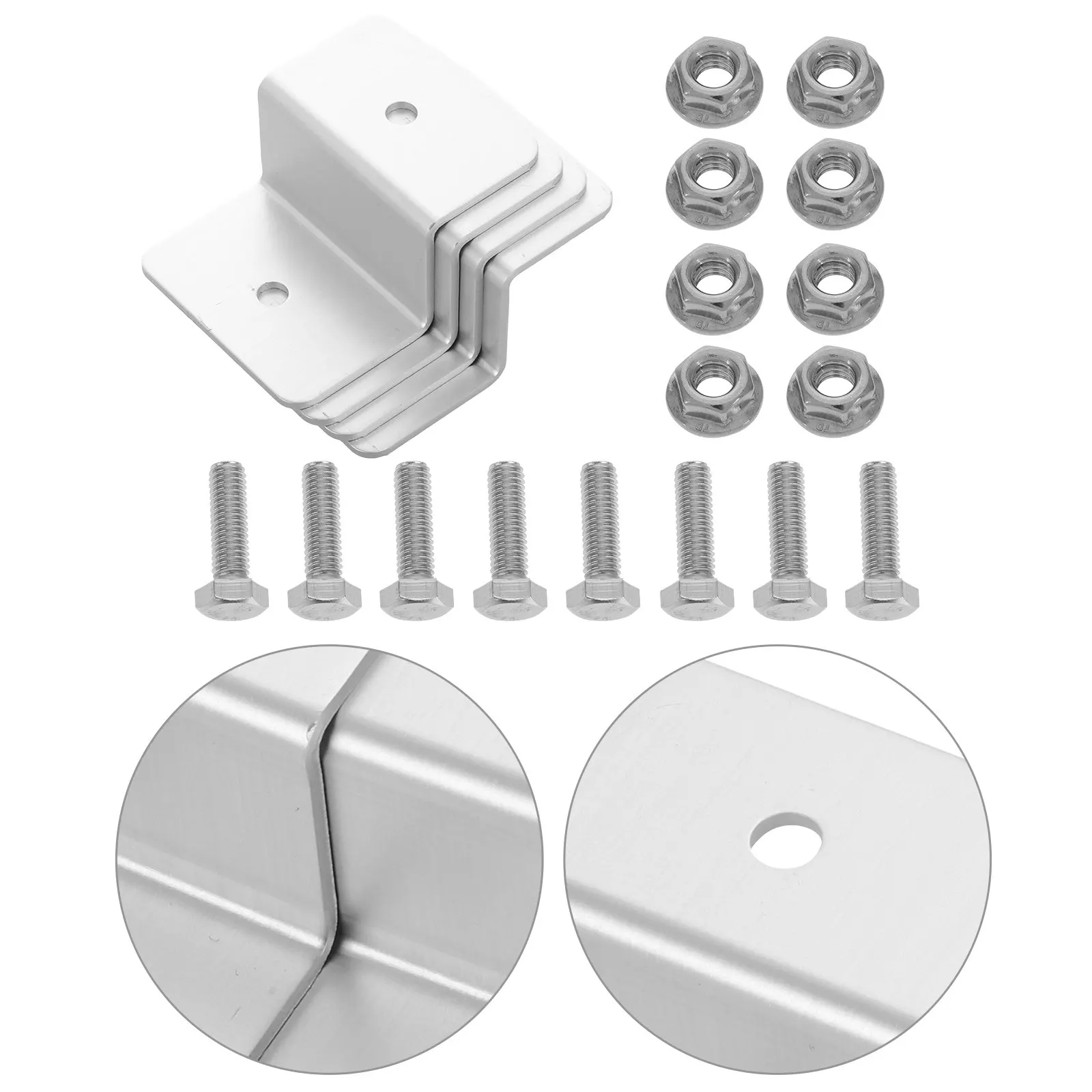 4Pcs Solar Panel Brackets Z-Shaped Aluminum Alloy Outdoor Rv Mounting Bracket Stable Support for Ground Stations Camping