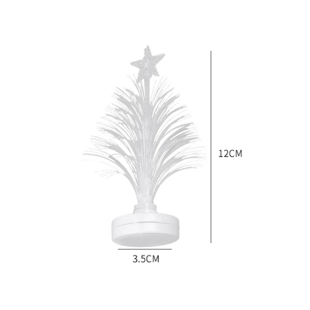 2 قطعة Led الألياف البصرية ضوء الليل مصباح شجرة عيد الميلاد الصغيرة اللون تغيير ديكور مكتب ضوء للمنزل حفل زفاف