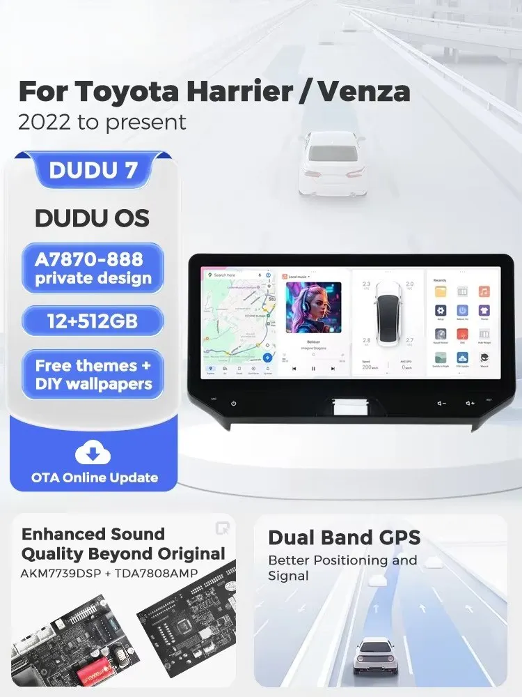 DUDU7 Car Radio Headunit Support 360 Panoramic Cam FM DSP Screen for 12.3 Inch Harrier Venza 2022 to Present  Cooling Fan view 6