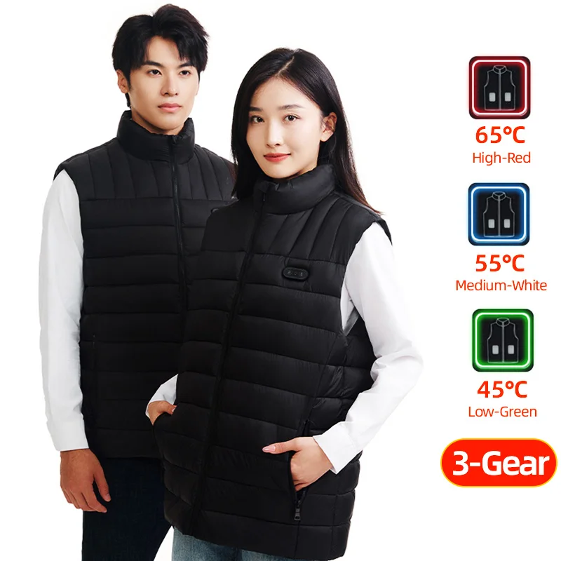 15 Areas Motorcycle Heated Vest Men Lightweight USB Rechargeable Heating Vest Women Heated Jacket Warming Waistcoat Clothes