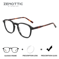 ZENOTTIC gafas graduadas cuadradas de acetato hechas a mano, gafas redondas de moda para miopía/gafas progresivas, gafas ópticas para Unsiex