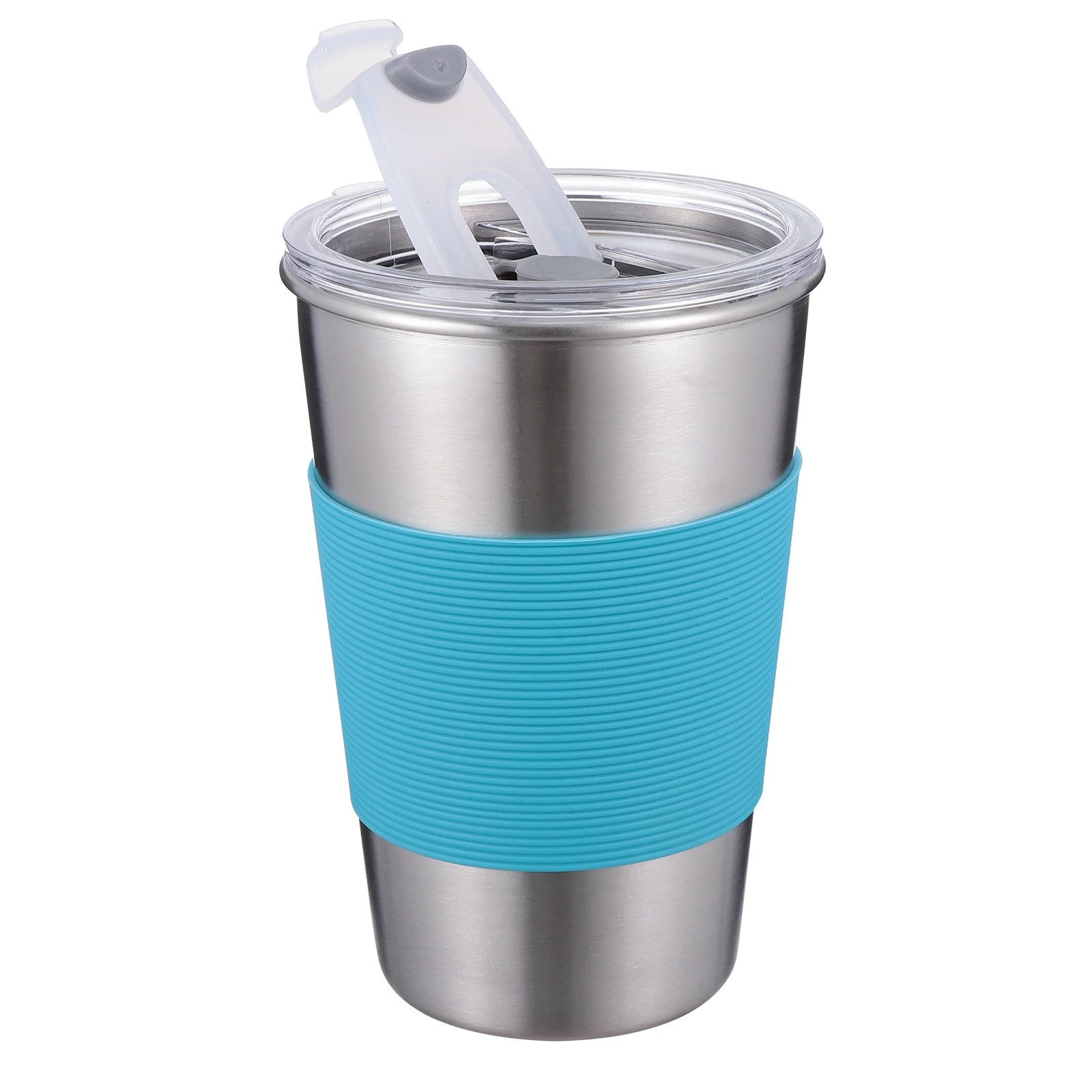 

500 Ml Kids Insulated Drinking Cup Stainless Steel Tumbler Anti-scald Protective Straw Lid Child Orange