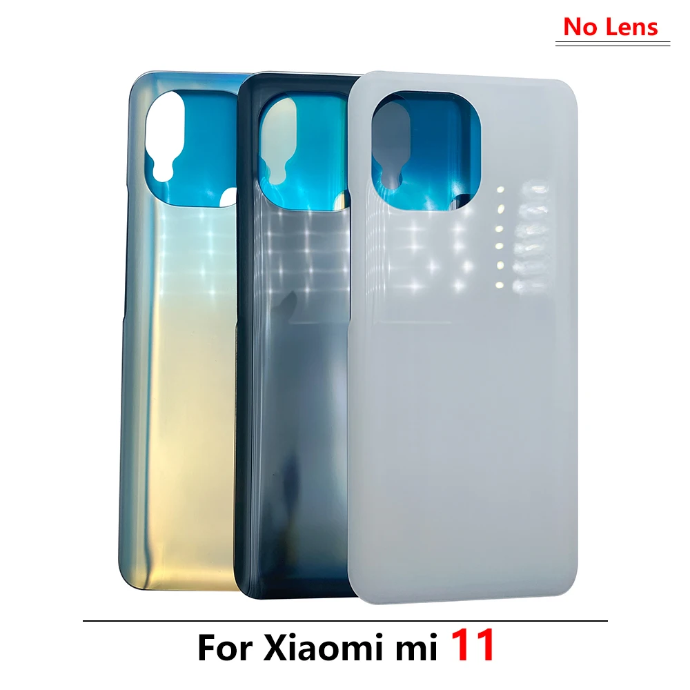 10Pcs Back Glass Rear Cover For Xiaomi Mi 11 Mi11 5G Battery Door Housing Battery back cover Xiaom Mobile Device Parts Xioami