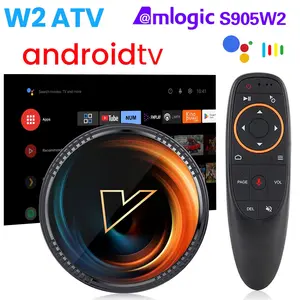 W2 ATV TV Box Android 11 Amlogic S905W2 Soporte 4K AV1 2.4 y 5G Wifi Bt con Google Voice Remote 2G16G 4G32G 64G Smart TV Box 12 BULL BACLE DE TV BLUETOOTH - №4