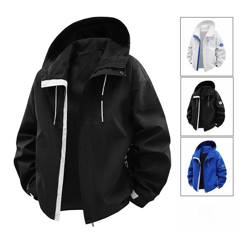 

Модная повседневная мужская куртка с капюшоном, весна-осень 2025, новинка, премиум-класс, универсальная, свободная, комфортная верхняя одежда