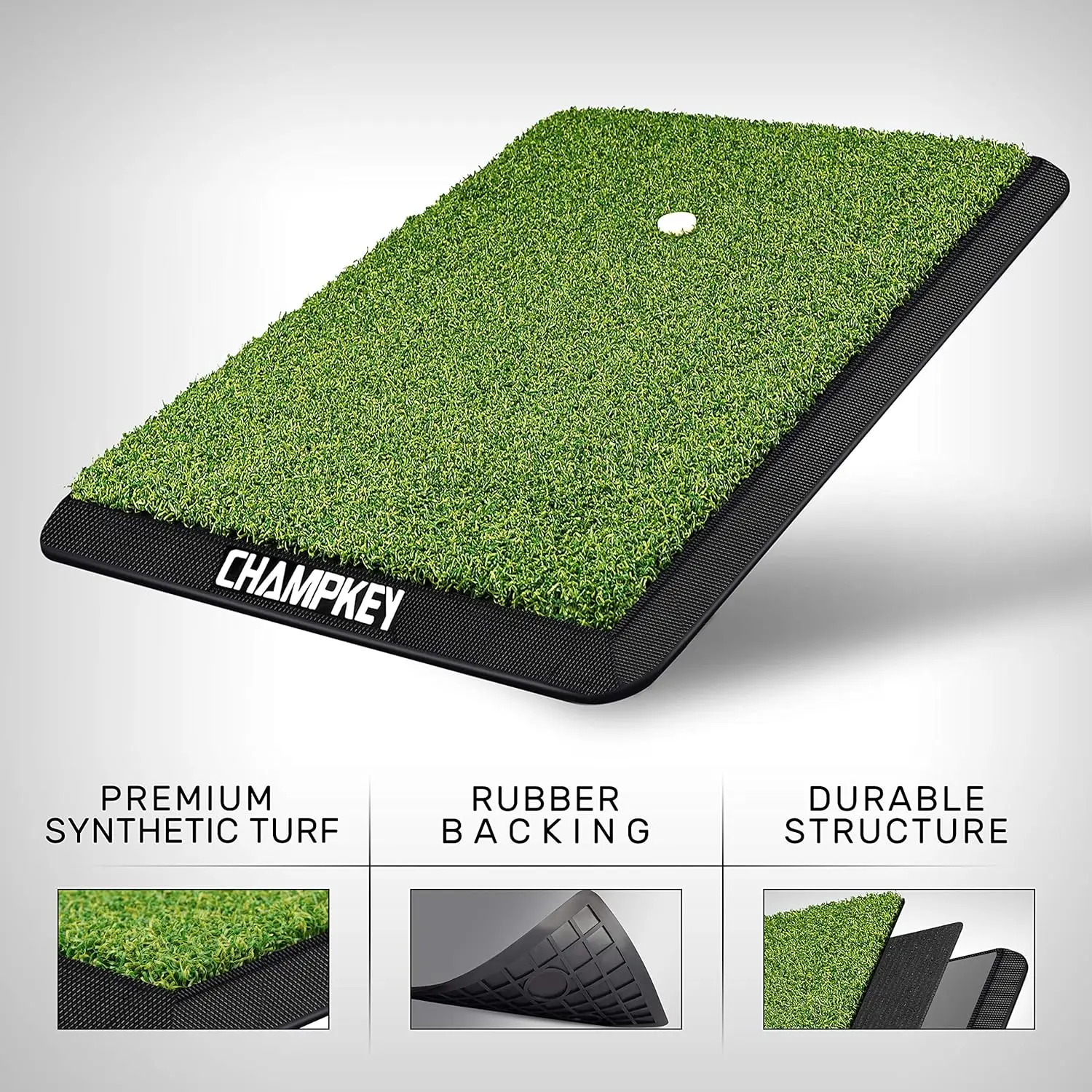 Premium Synthetic Turf Golf Hitting Mat，L(16" x 25")，PRO Version