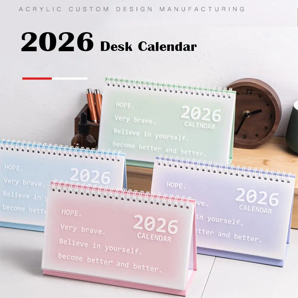 2026 Korean Calendar Simple, Fresh and Creative Desktop Decoration Plan Check in Notebook