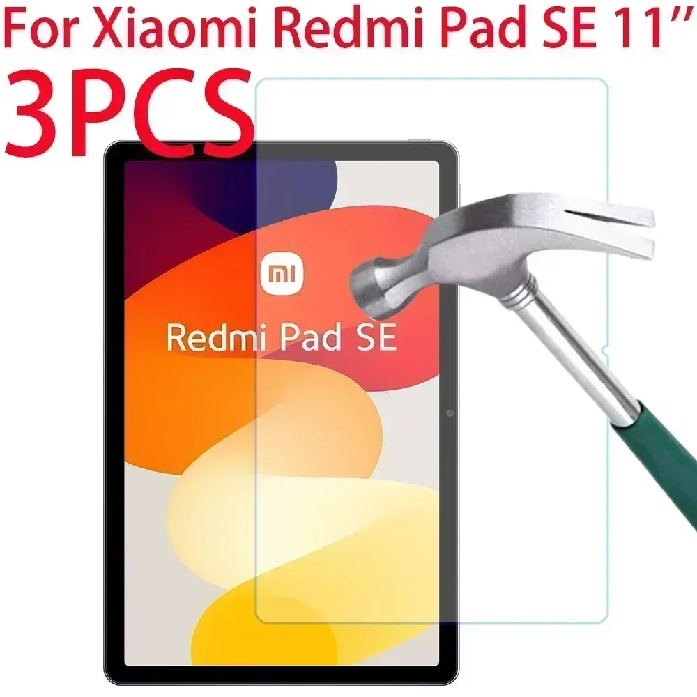 3 opakowania szkła hartowanego do tabletu Xiaomi Redmi Pad SE 11 cali 2023 Folia ochronna na ekran do tabletu Redmi Pad SE 11''