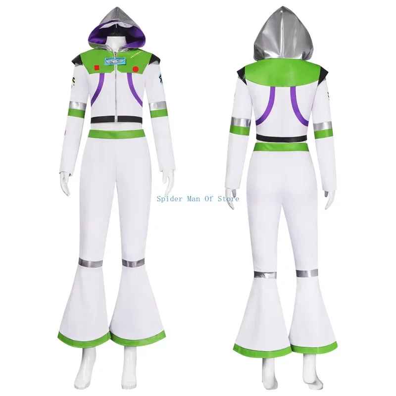 RT01 film kobieta Buzz przebranie na karnawał Lightyear biały kombinezon Halloween karnawał Cosplay Buzz ubrania na zamówienie i Gf1