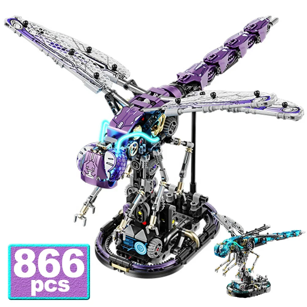 Kreatives Mechanisches Libellen-Modell Bausteine Technische LED-Konstruktion Tier-Bausteine MOC Lernspielzeug DIY Geschenk