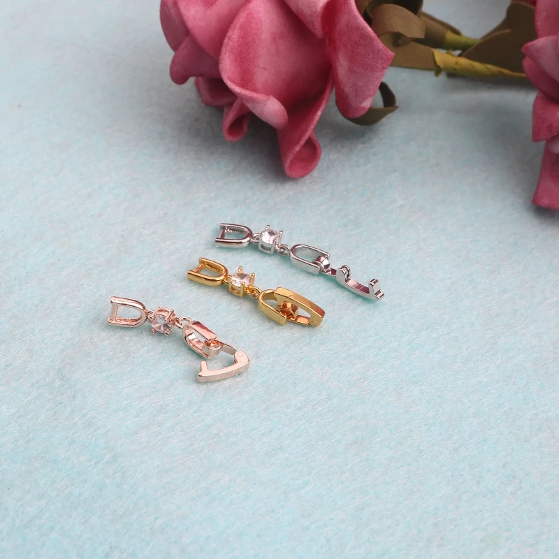 5x Armband-Verlängerungsschließe, umklappbare Halsketten-Verlängerung, Kristall für Strass-Verlängerung, plattierte Verlängerungsverschlüsse für Schmuck – Detail 5