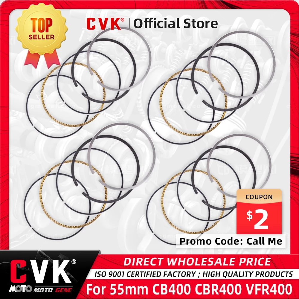 CVK Motorcycle 55 55.25 55.50 55.75 56 mm Piston Rings For Honda CB400 CB-1 CB1 CB 1 CB400SF VTEC 400 I II III IV NC31 NC36 NC39