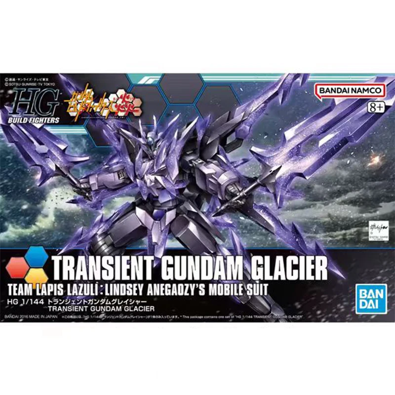 BANDAI SPIRITS HGBF Gundam Build Fighters Tri-Flame Transient Gundam Glacier 1/144 Scale Color-Coded Pre-Plastic Model Gift Toys