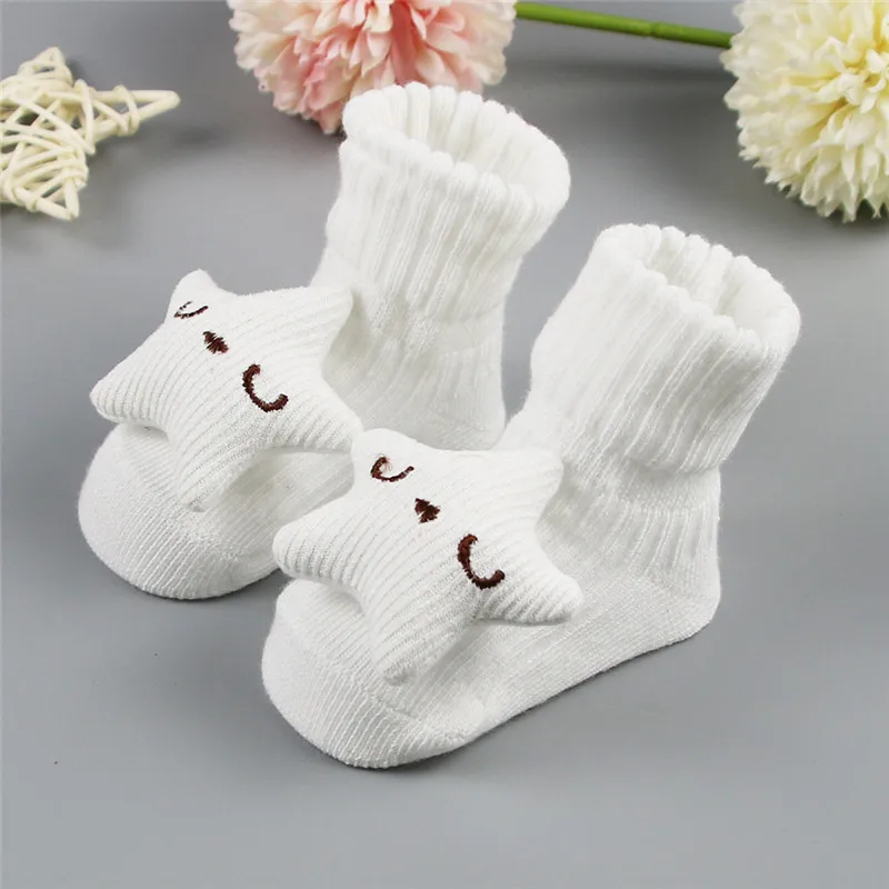 Cute Baby Socks Stereo Doll Socks Autumn Winter Mid Stocks Velvet Thickening Brush Furry Newborn Floor Socks 0-12 months