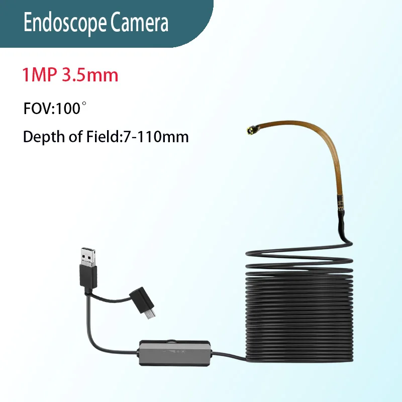 endoscopique TYPE-C 3.5MM, étanche IP67, 6 led réglables, USB, caméra endoscopique d'inspection Flexible pour téléphone et PC