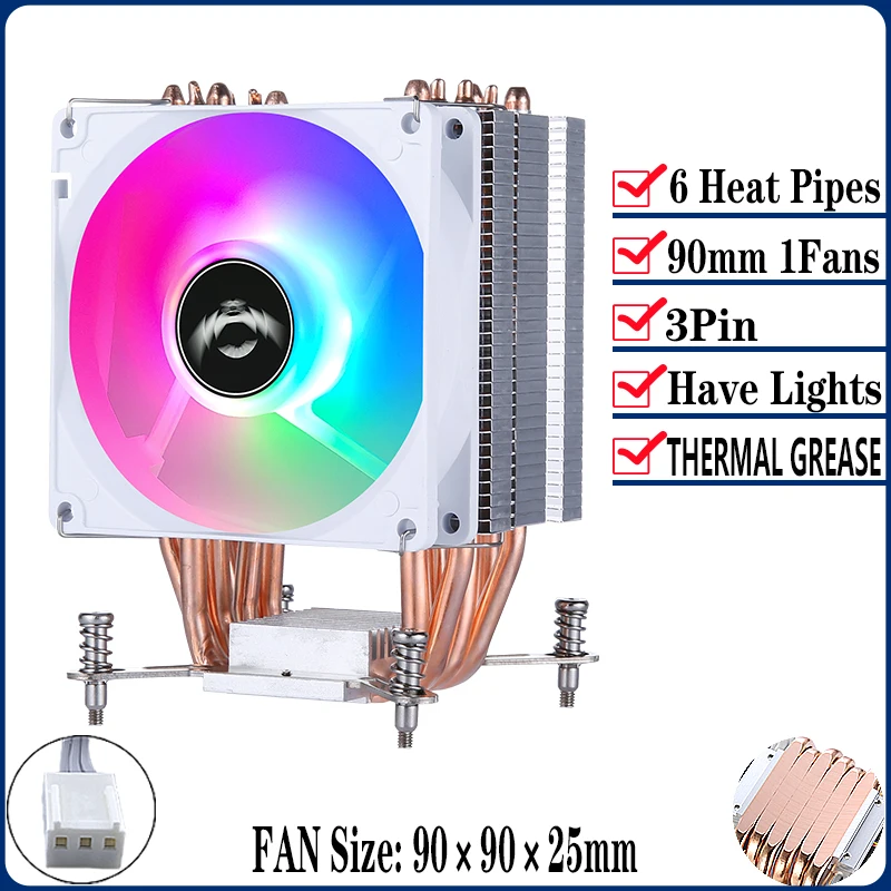 6Heat pipes 1Fan3pin