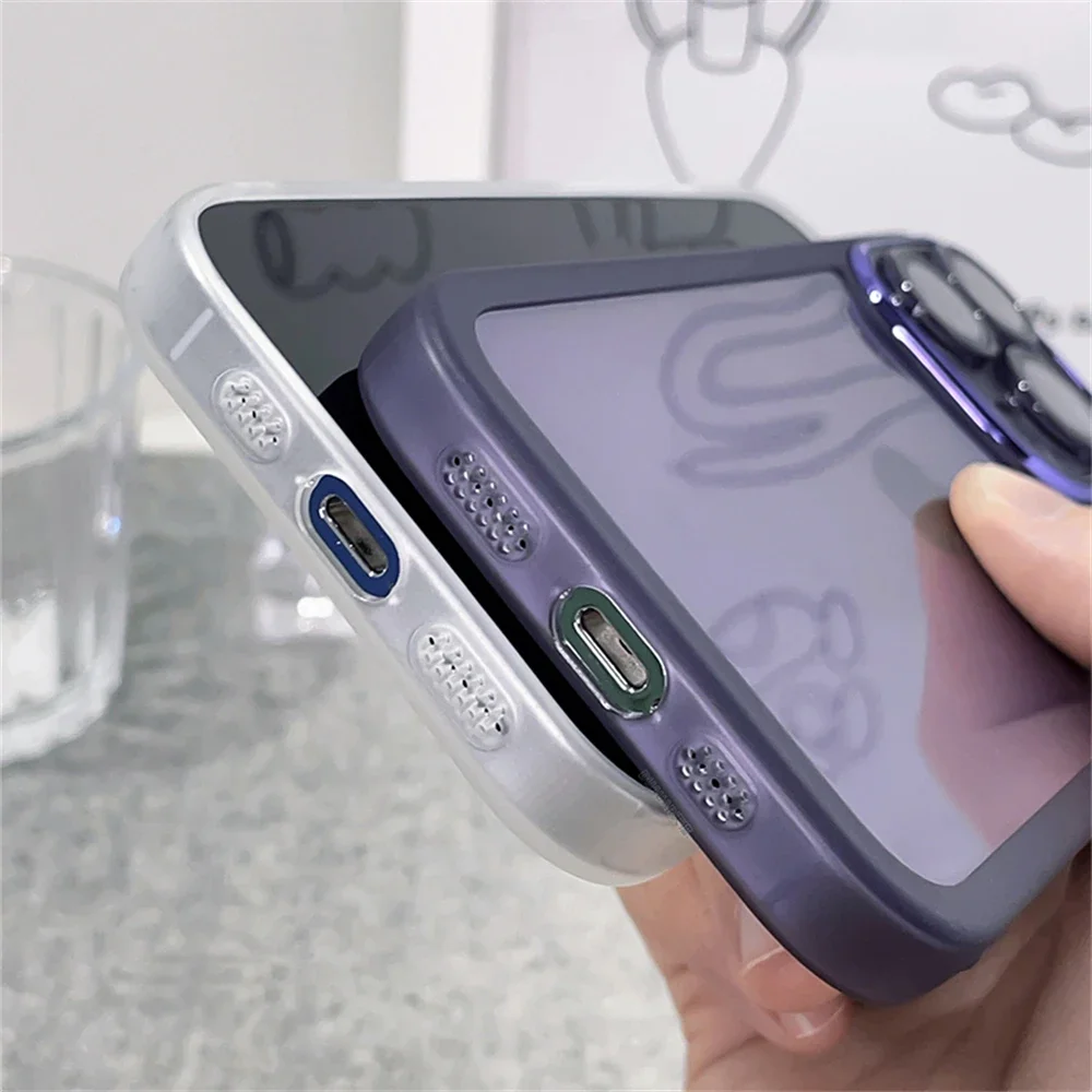 Protector de lente transparente a prueba de golpes, funda protectora de silicona suave para iPhone 15, 14, 13, 12, 11 Pro Max, accesorios para teléfono