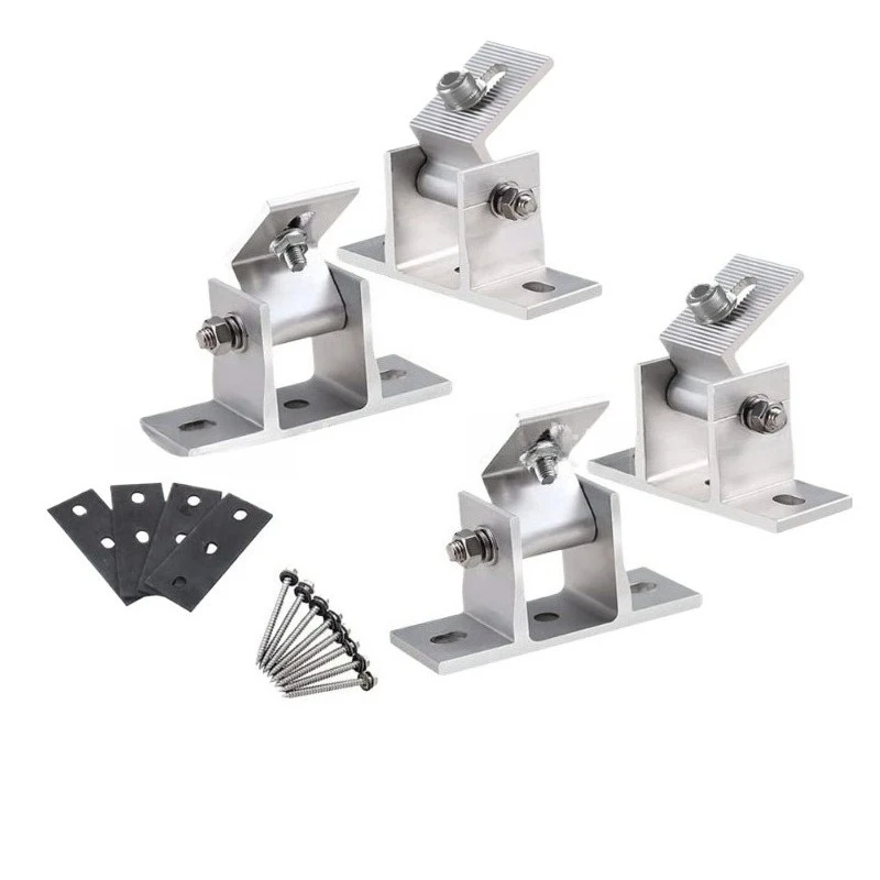 Adjustable Solar Panel Mount Bracket Base, Tilt Mounting Fixture Kit for Roof RV Solar Installation Components